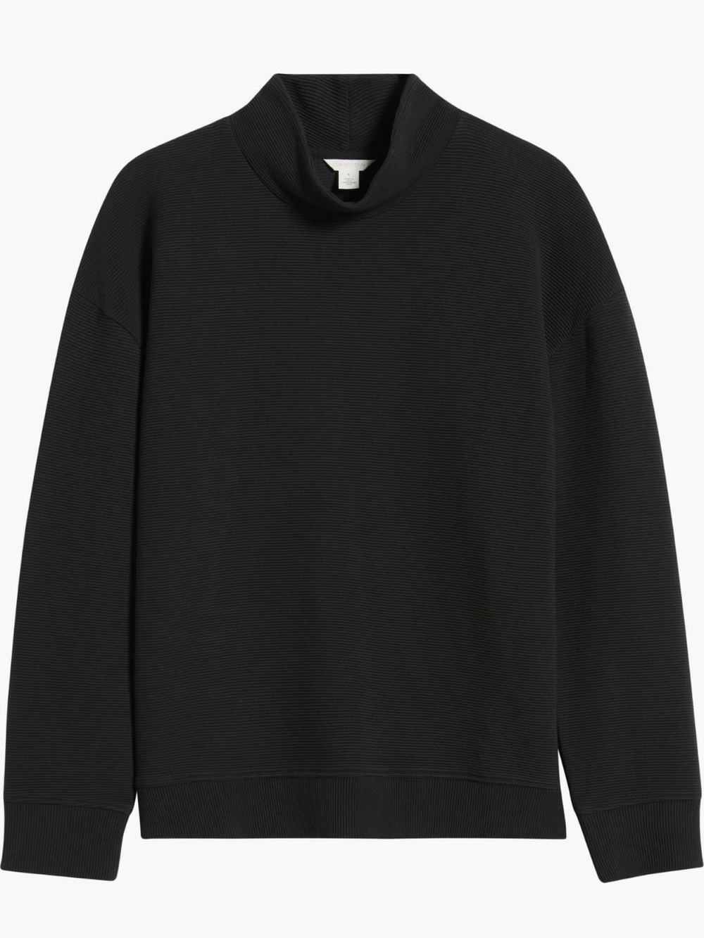 Caslon Women’s Black Mock Neck Ottoman Long Sleeve Sweatshirt Sweater-Sz XL, NWT